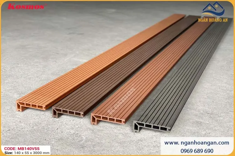 Nẹp Mũi Bậc Cầu Thang Sàn Gỗ Nhựa Ngoài Trời Kosmos MB140V55